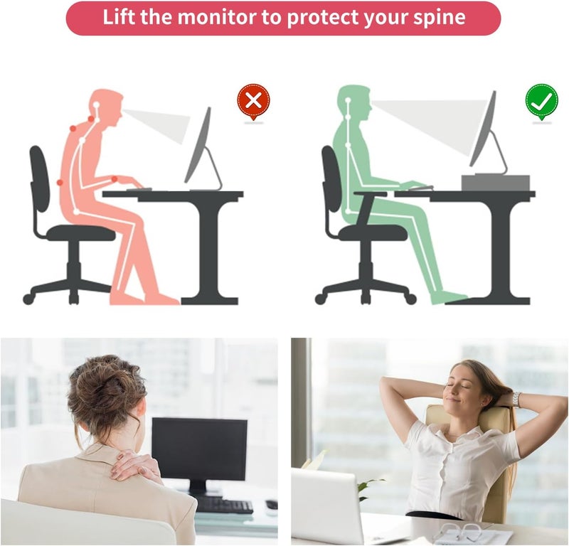 gianotter Desk Organizers and Accessories, Monitor Stand with Drawer and 2 Pen Holder, Desktop Organizer Suitable for Offices and Dormitories (Pink) - Image 4